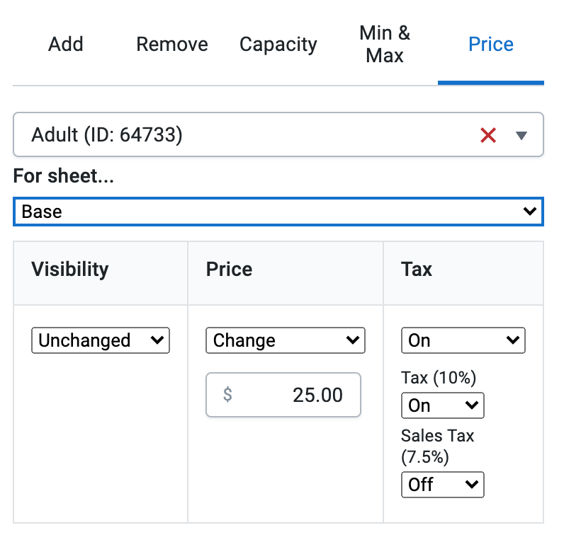 Availability updater pricing options